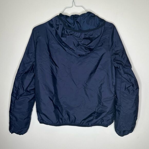 Desigual Size 40 Navy Full Zip Navy Jacket with Pink Floral Embroidered Hoodie - Picture 5 of 8